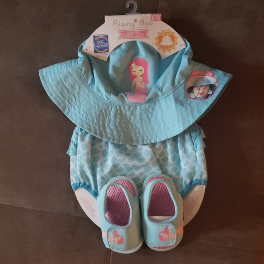 NWT 3 piece swim set for baby girl